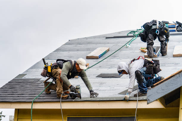 Professional Gutter Installation technician working in Durango, IA